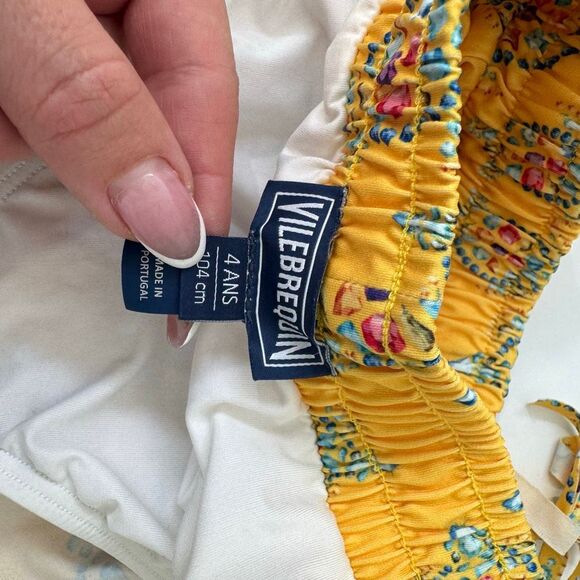 Vilebrequin SET Shorts & Top Vendome Turtle Printed Girl Rashguard Glace Size 4 - Picture 4 of 12